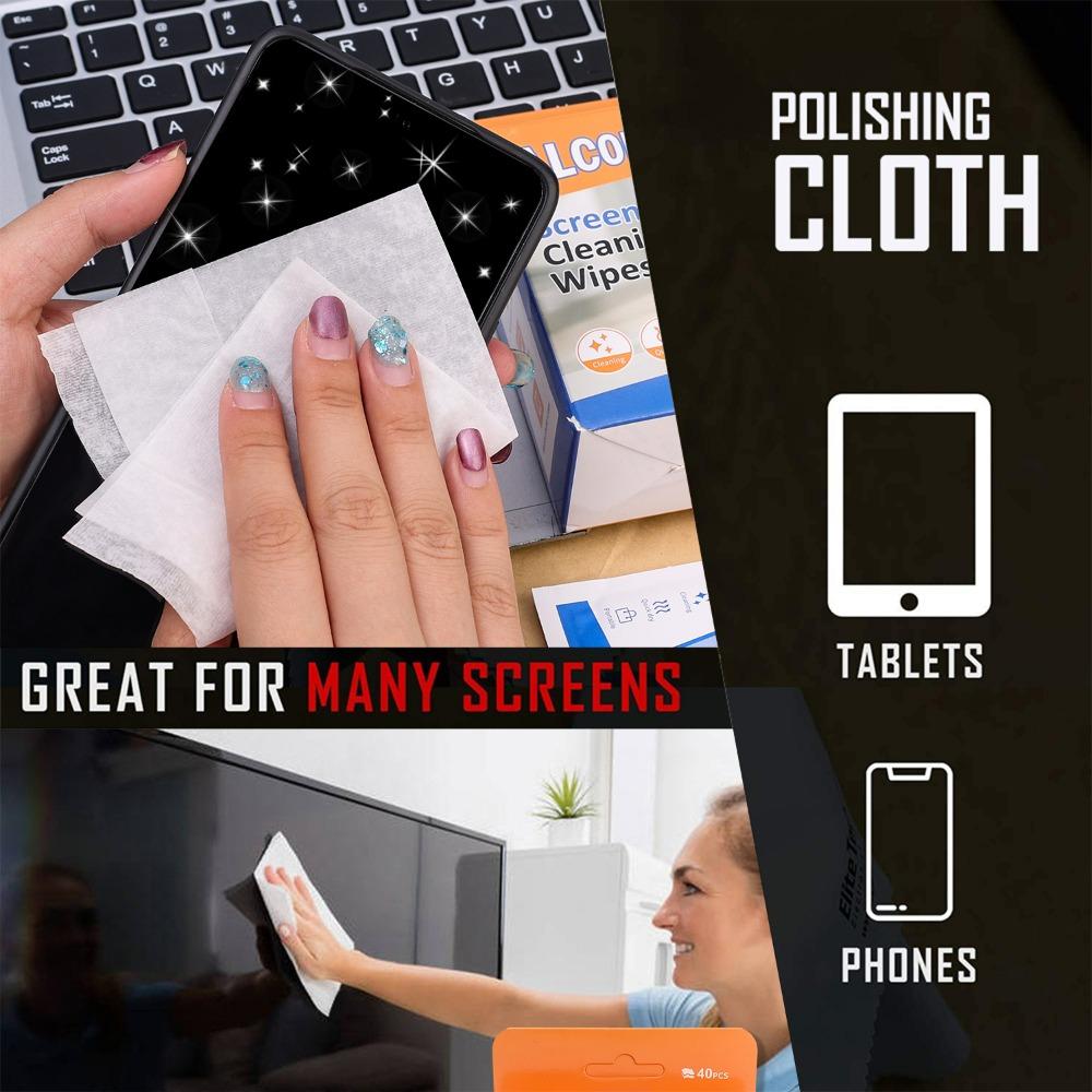 1/2/3box of Disposable Portable LCD Screen Cleaning Wipes Dry and Wet Screen for Tablets Laptops Phones TVs Cars and Monitors
