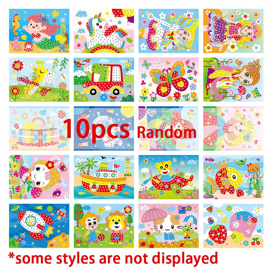 5/10pcs Cartoon Painting Diamond Crystal Sticker Handmade DIY Art Multistyle Creative Birthday Gift Entertainment Supplies XJM