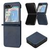For Samsung Galaxy Z Flip7 FE 5G/Z Flip6 5G/Z Flip5 5G Case PU Leather Hard PC Phone Cover Calf Texture