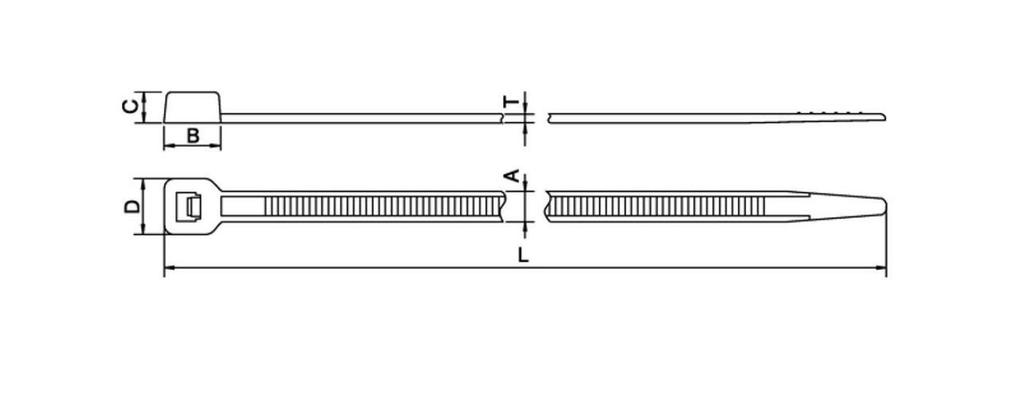 HellermannTyton MS Tie, 2.5mm wide x 100mm long, pack of 1,000, for indoor use, T18RV0