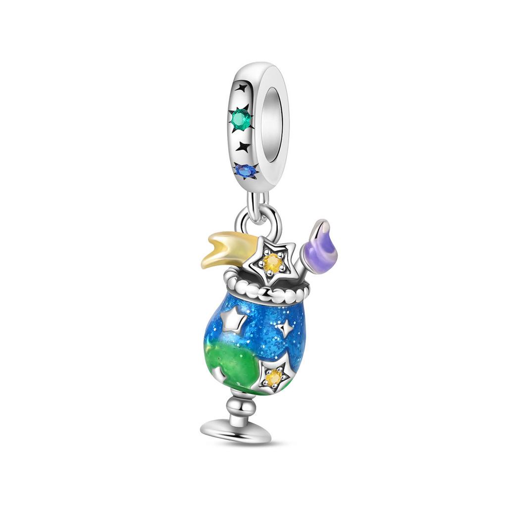 2026 Hobbies Feather Fireworks Mask Charm Pendant Beaded DIY Jewelry Bracelet Accessories 925 Silver