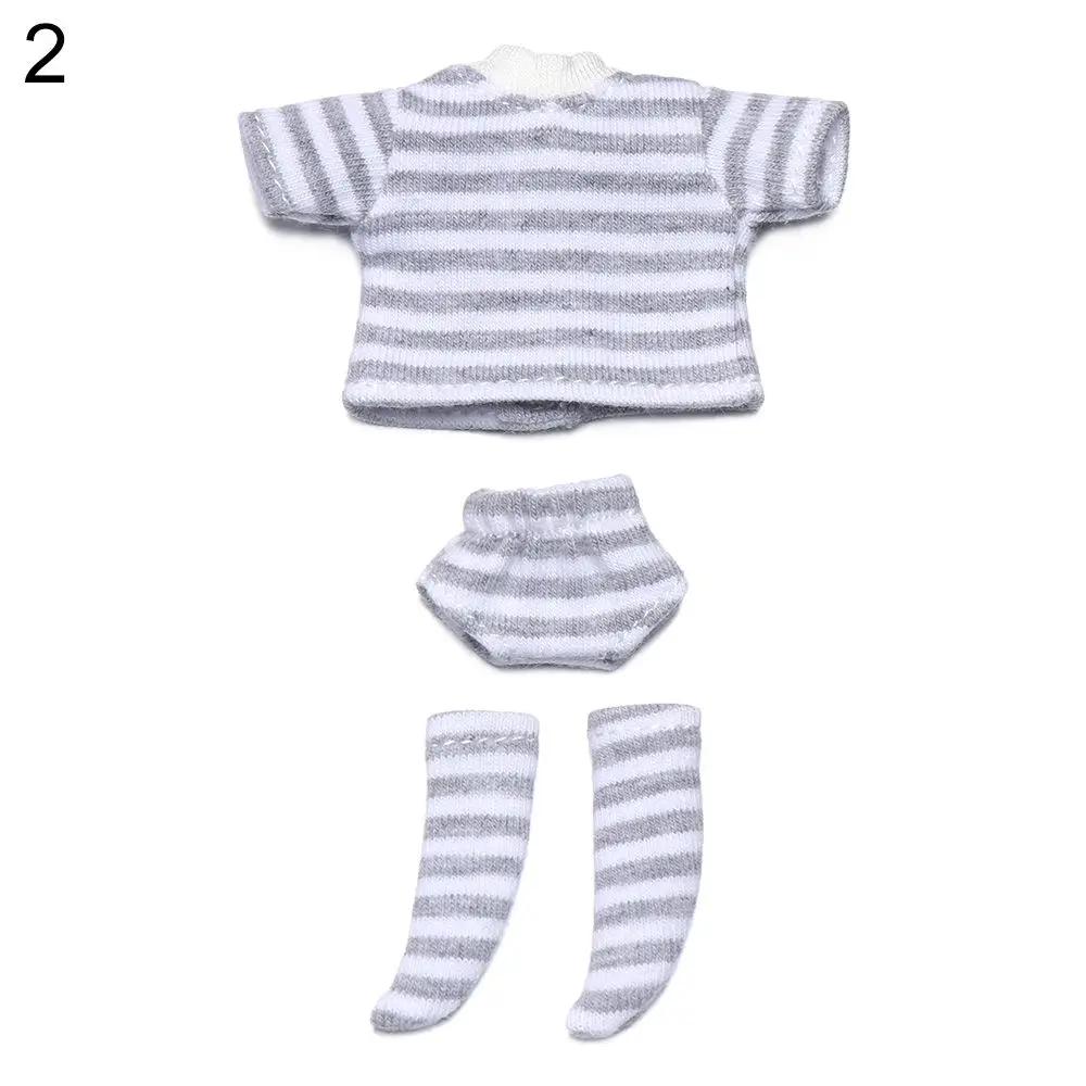 Ob11 Doll T-Shirt 1/11 Doll Panties Doll Cotton Socks Diy Doll Clothes Suits Shorts Striped Tops Knitted Sweatshirt Accessories