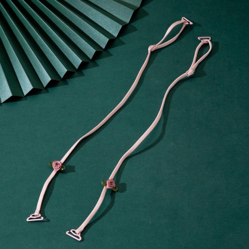 

Elastic Underwear Shoulder Straps Adjustable Invisible Bra Straps Non-Slip Rose Flower Lingerie Strap Wedding Party Dress One Size