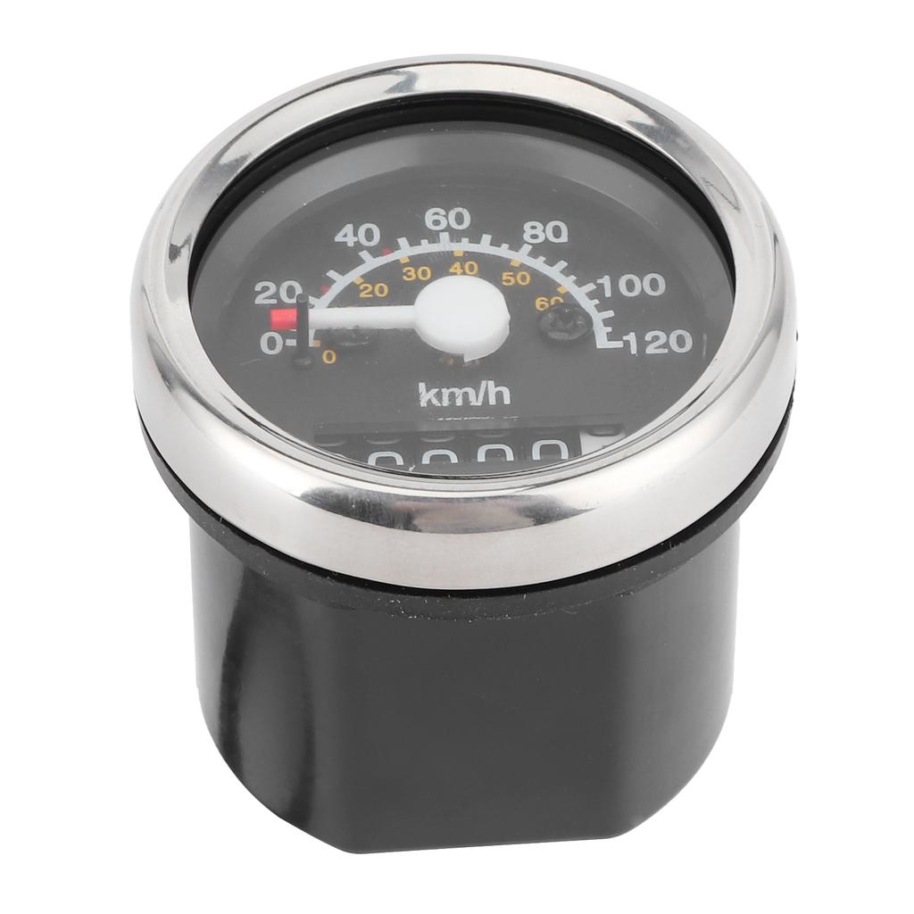 12V Motorcycle Speedometer Odometer 99999Km 0 120Km H Round Gauge with LED Backlight