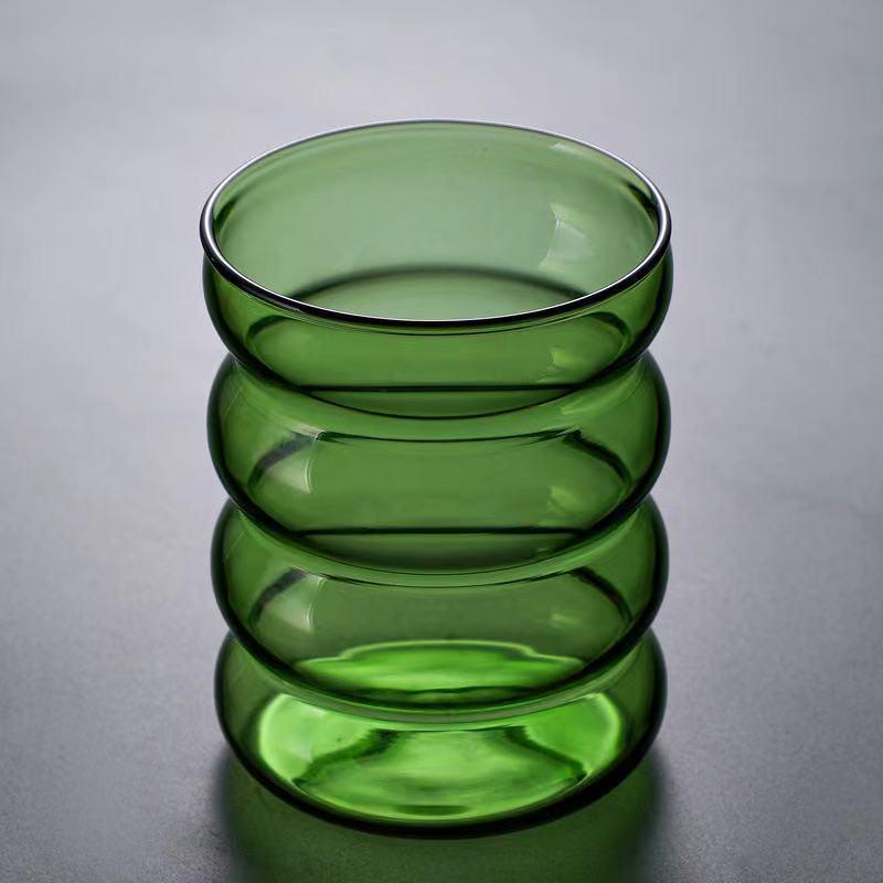 Colored Double-Walled Spiral Glass Cup: Ideal for Milk, Coffee, Mousse, Juice At Home or Office.