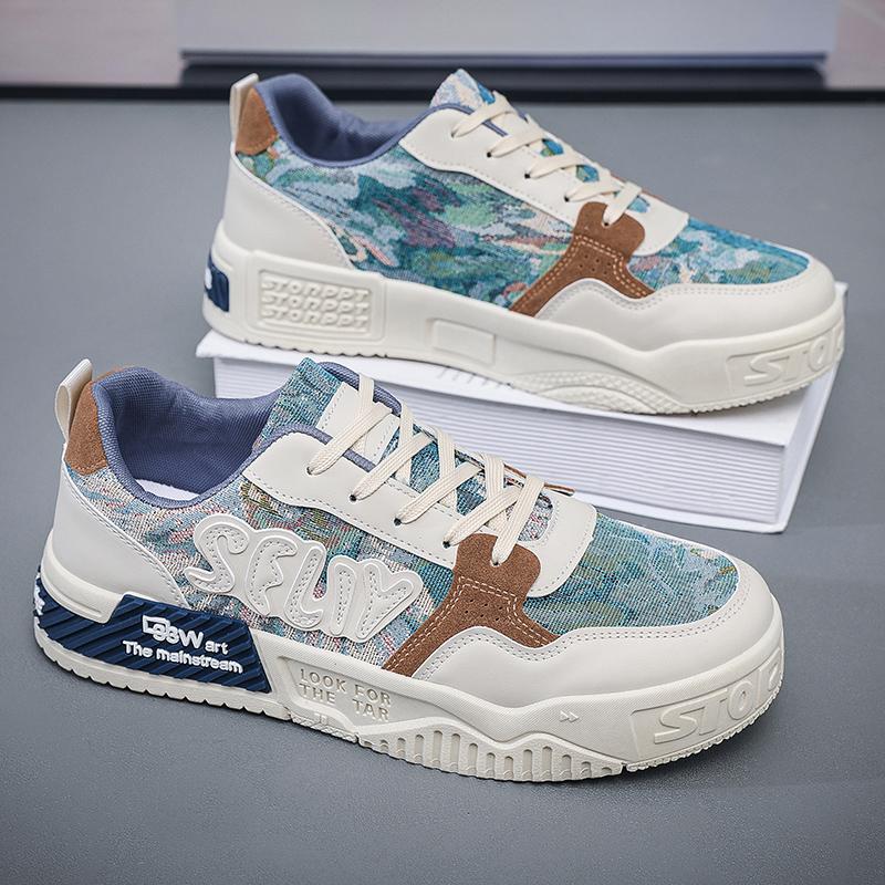 Korean Version Men's Casual Sports Shoes Fashionable and Versatile Letter Style Casual Board Shoes