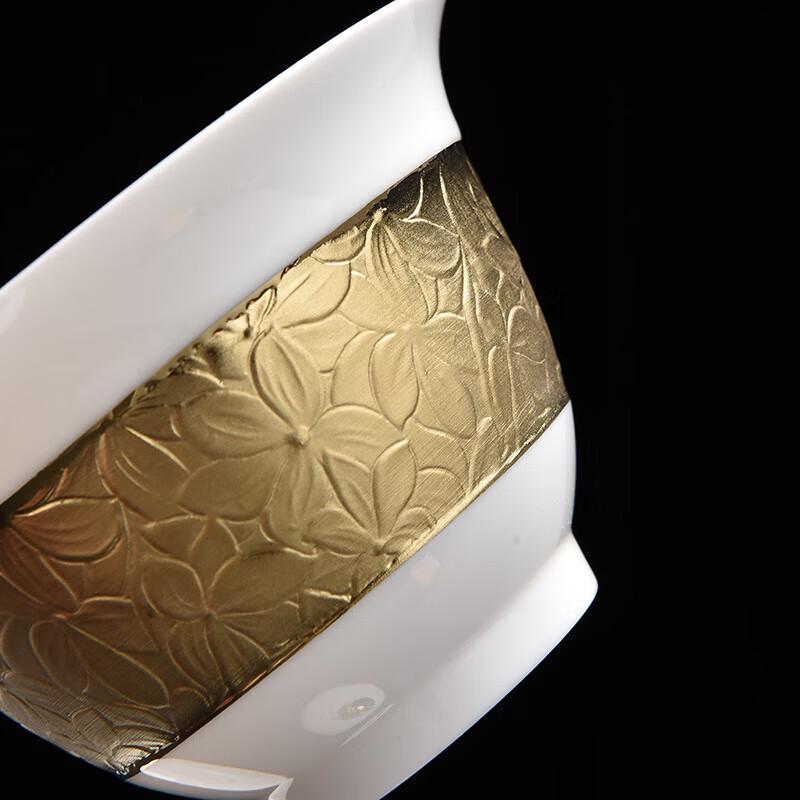 Chaxun Dehua White Porcelain Embossed Tea Set