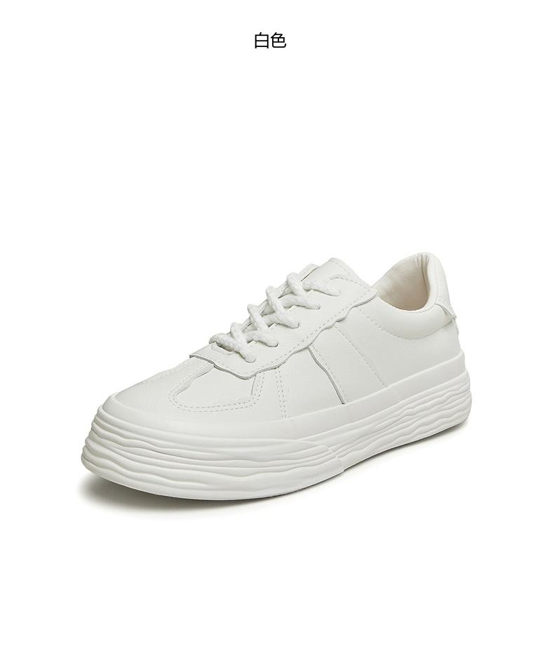Tata/her 2025 spring fashion casual versatile thick soled lace up white shoes