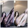 Ultra-thin Open-Crotch Tear-Away Black Stockings with Sexy Style