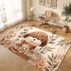 Decorative Artwork Theme Crystal Velvet Floor Rug Personalized Custom Name Text Warm Carpet Home Decoration