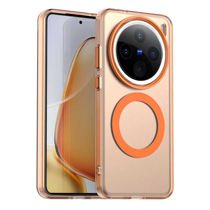 

Прозорий чохол для Vivo X200 Pro Чохол Vivo X200 Pro Mini Магнітна адсорбція Бездротова зарядка Задня кришка для Vivo X200 Pro Чохол For Vivo X200ProMini помаранчевий