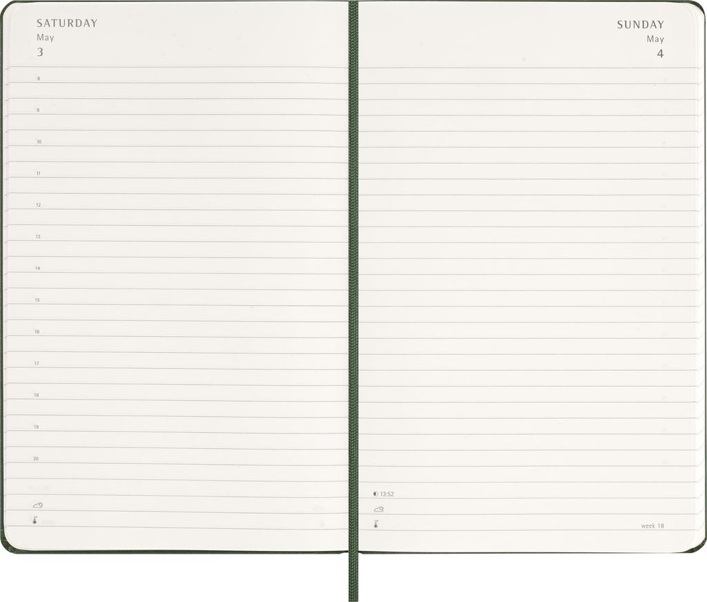 Moleskine 2026 Daily January Large Size x Myrtle DHK1512DC3Y26 Planner, 12-Month Diary, Start, (13cm 21cm), Hardcover, Green,