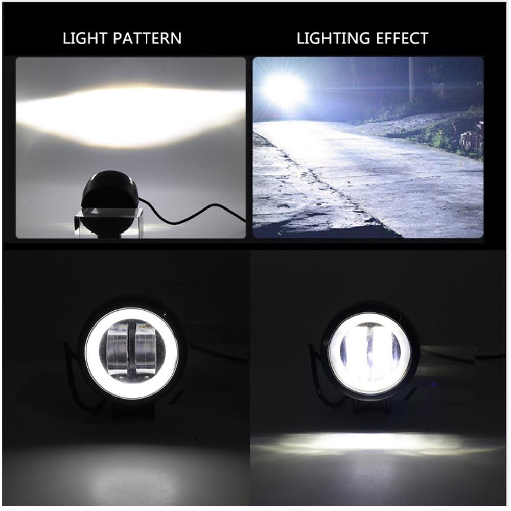 20W Motorcycle LED Work Light & Headlight with Fog Light and Angel Eye Aperture