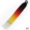 XINRAN Synthetic Long Straight Braids Hair With Rubber Bands Rainbow Braided Ponytail For Women And Girls Cosplay Party Accessories