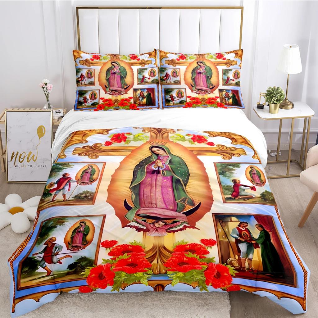 Kind Blesed Virgin MMary All Season Duvet Cover Comforter Bedding Collection Soft Quilt Cover And Pillowcases Singledoublequeenking