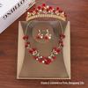 European Red Baroque Crown Headdress: Crystal Wedding Hair Accessories