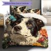 Border Collie Pattern Bedding Home Decoration Birthday Gift (1 * duvet cover + 2 * pillowcase, without core)