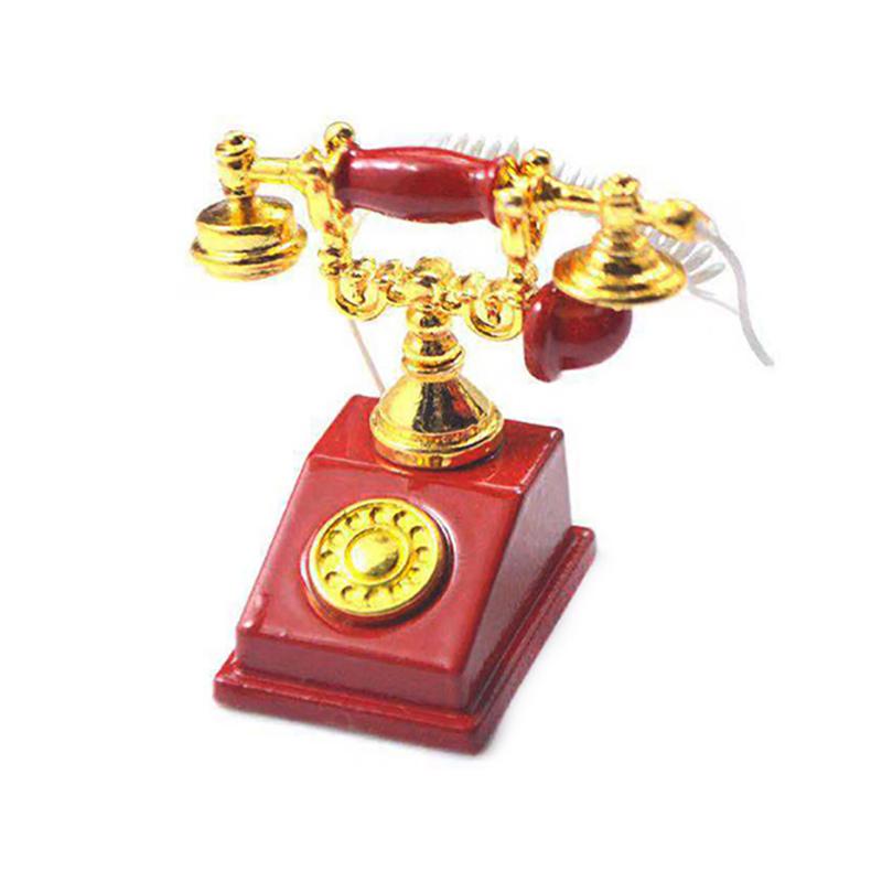 1:12 Doll House Accessories Retro Nostalgic Phone Model Simulation Life Scene