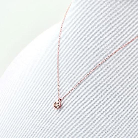 WEB Limited K18 Pink Gold Diamond Necklace [Ester] (0.15ct) 0442-7935-0015-0000
