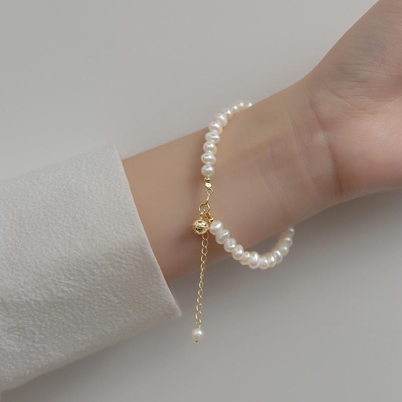 Temperament pearl bracelet personalized design simple beaded bell bracelet summer jewelry