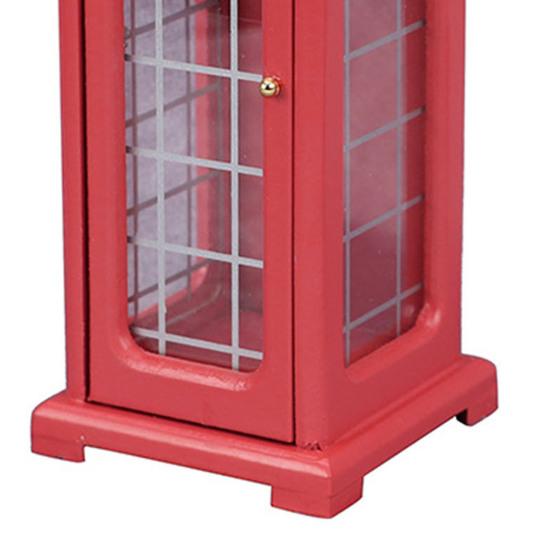 Model telefonní budky Zábavný Realistický Dřevěný Mini Domeček pro panenky Telefonní budka pro domeček pro panenky 1/12