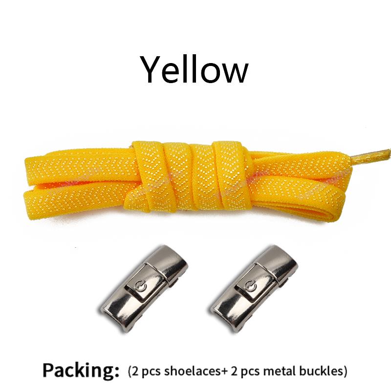 New Press Lock Shoelaces Without ties 8MM Width Flat Elastic Laces Sneakers Kids Adult No Tie Shoe laces for Shoes Accessories