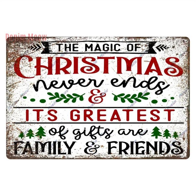 Retro Merry Christmas Metal Wall Decor, Vintage Christmas Bakery Metal Sign, for Gift  Bar Club Cafe, Room Decoration, WY299