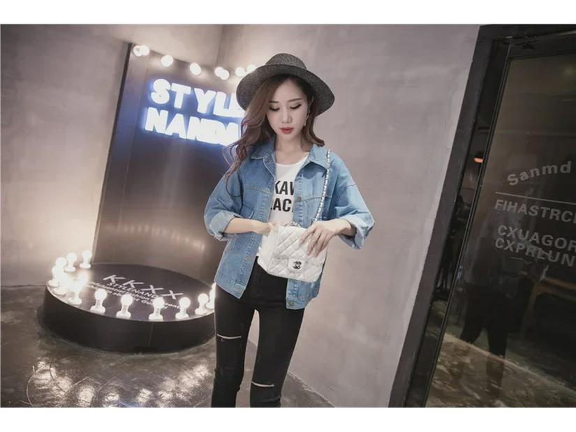2022 Spring/Autumn Women's Loose Plus Size Korean BF Denim Jacket