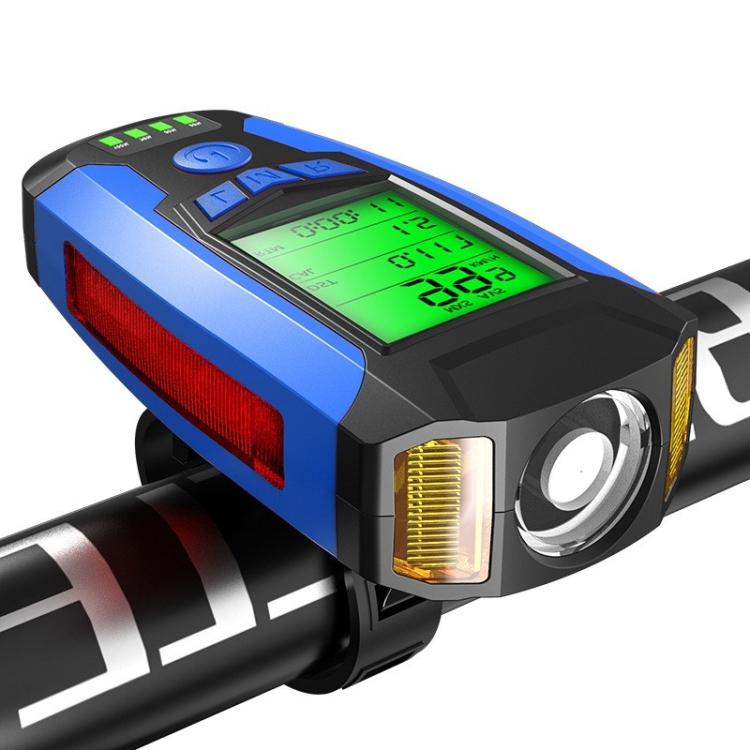 Front Light (With Fog Light) & Horn & Speedometer  Multifunctional Bicycle Mountain Bike Headlight