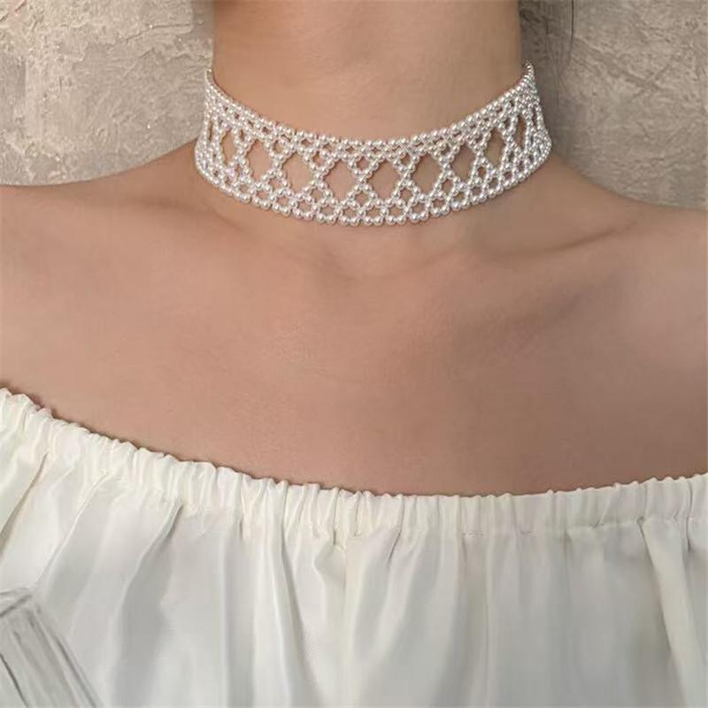 Fashion Shijia Pearl Hollow Bracelet Necklace Bracelet, Bead Lace Princess Chain Wedding Necklace