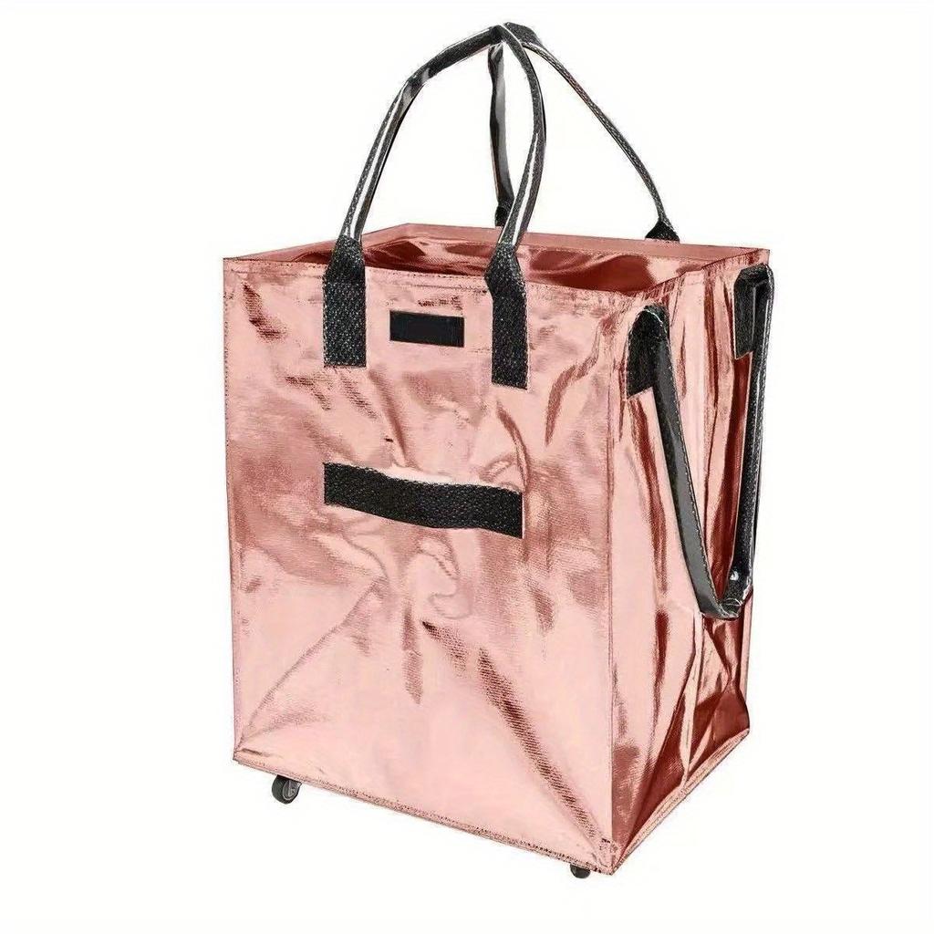 Carrello della spesa pieghevole portatile con ruote, grande capacità, per la spesa, il campeggio, oltre 10L