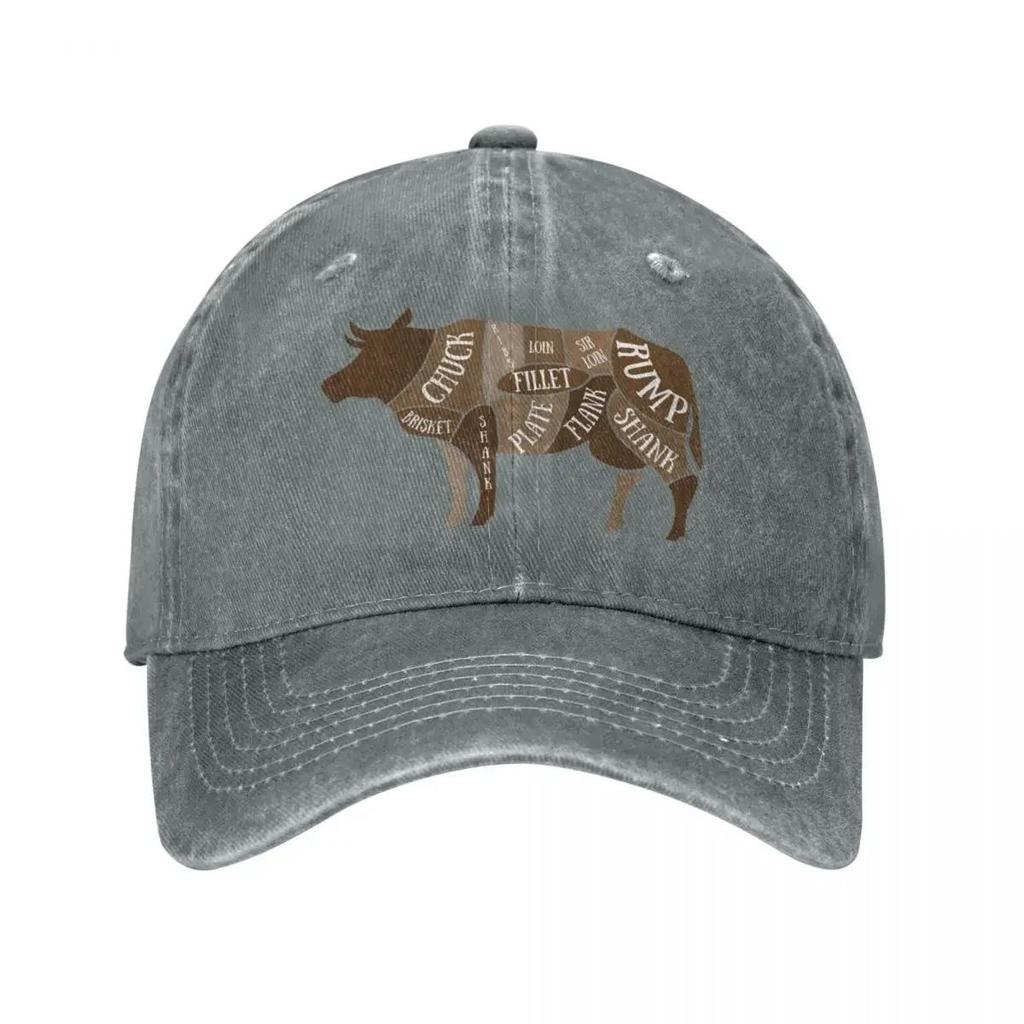 Butcher Meat Cuts Diagram Butcher Chef Sous Chef Line Cook Kitchen Cook Cap Hat Sun Hat Hat Men Women Washed Denim Hat