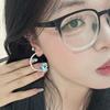 1 pair Hypoallergenic Nickel-Free Celestial Open Hoops Shiny Zircon Studs  Birthday Gift for Her