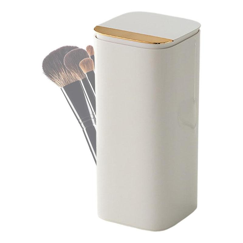 Automatic Lifting Makeup Brushes Holder 4 Slots Makeup Brush Organizer Desktop Makeup Tool Lipstick Eyebrow Pen Holder Container