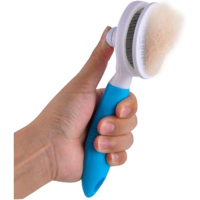 Brosse de toilettage efficace pour chien-chat, peigne démêlant pour chiens et chats à poils longs avec bouton de[S190]