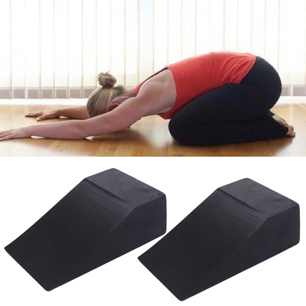 1 pair Multi-Functional Yoga Wedge Blocks Non-slip Lightweight Yoga Wedge EVA Gym Blocks  Balance