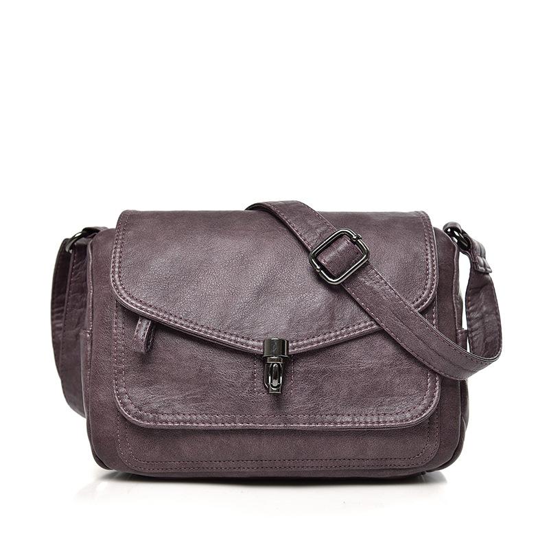 Dámská měkká PU kůže Vintage stylová crossbody taška