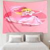 Princess Peach Print Tapestry, Backdrop, Easy Setup, Ideal for Bedroom, Office & Living Room, with Aesthetic Wall Hanging Decor.