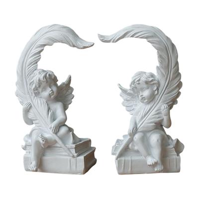 Wing Cherub Figurines Collection Memorial Figure Artwork Adorable Angel Statue for Wedding Bookshelf Bedroom Tabletop Decoration