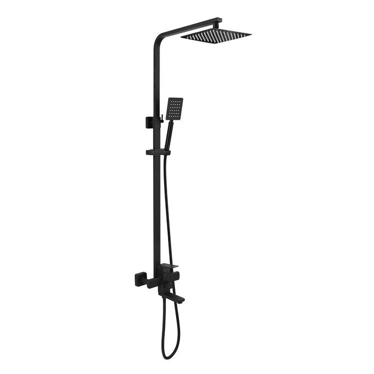 

Black Square Bathtub Faucet & 304 Stainless Steel Handheld Shower Head Set