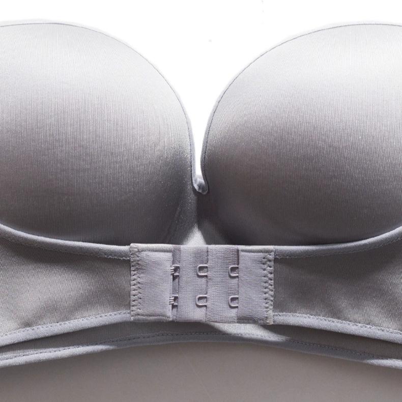 Strapless Front Buckle Bra Invisible Non-slip Girls Small Chest Thick Cup Bra Push Up Adjustable Underwear Bra