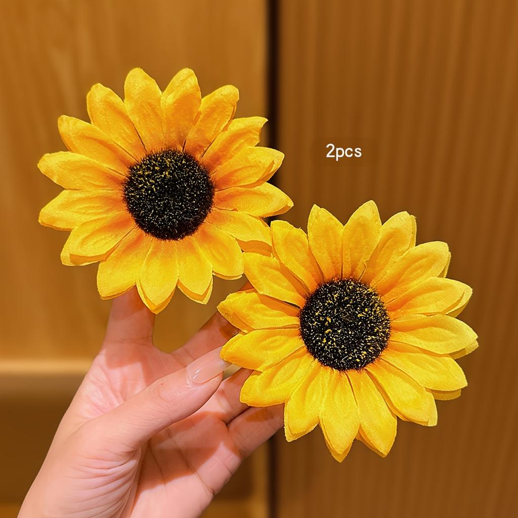 Sommer Sonnenblume Haarspange Süße Gelbe Blume Große Haarnadel Kantenklemme Damen Mädchen Mode Haaraccessoires Strand Kopfschmuck Geschenke
