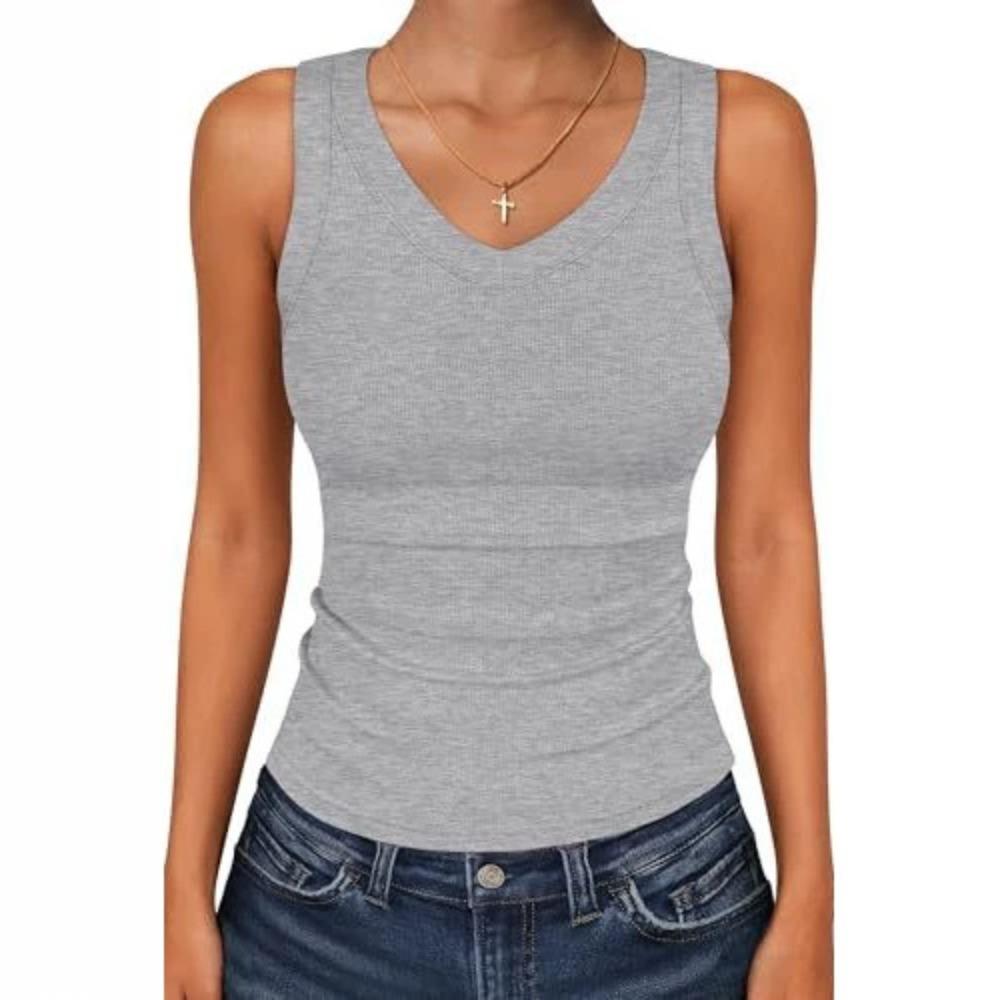 1-3 Stück Damen Geripptes Träger-Cami-Top, Eng anliegende Ärmellose Weste, Sommer-Trainings-Tanktop für Sport & Tägliche Kleidung