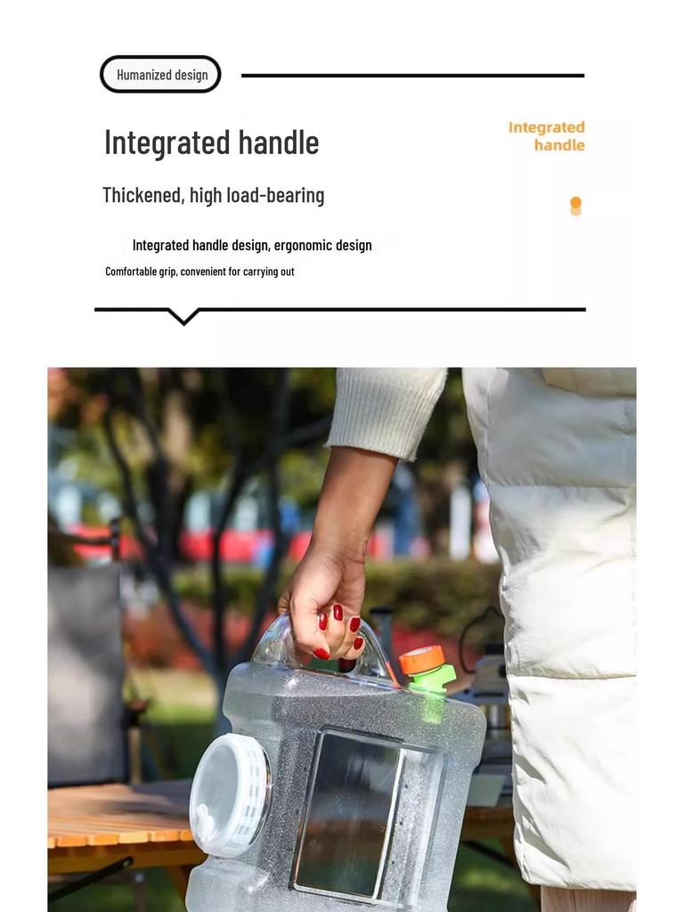Großer transparenter Outdoor-Wassertank mit Hahn für Auto Reisen und Selbstfahrertouren.