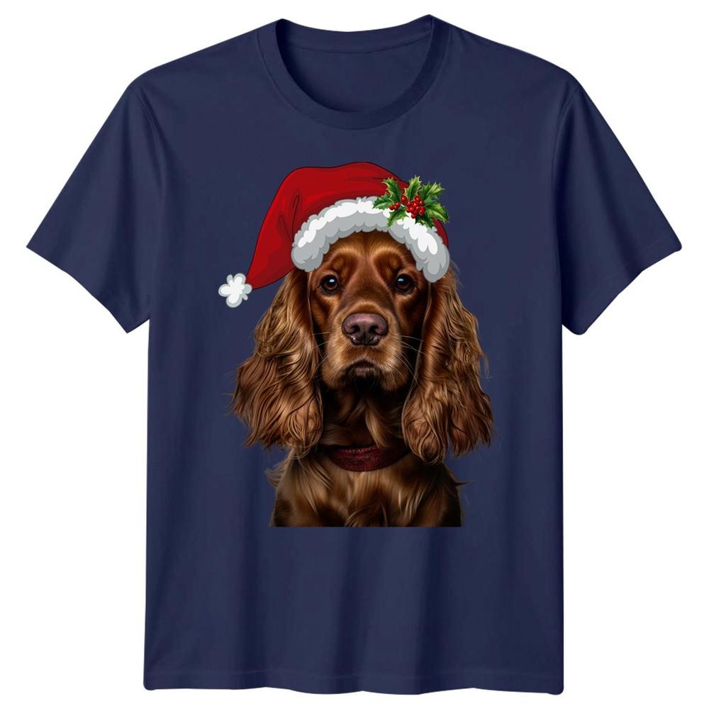 Spaniel Dog Christmas Holiday Animals Unisexs Unisexs Graphic Tee Festive Tee