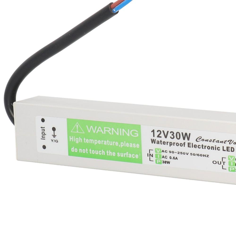 AC90-250V Input Waterproof Power Supply 30W LED Driver Transformer  Low Voltage Applications