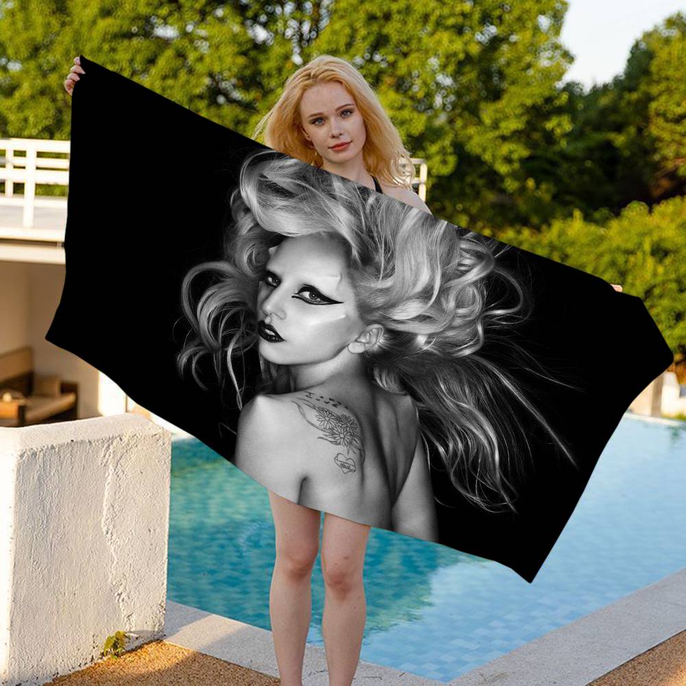 Singer L-Lady G-Gaga Big Microfiber Beach Towels Quick Dry Towel Sand Beach Towels Pool Towel for Travel Swim Pool Yoga