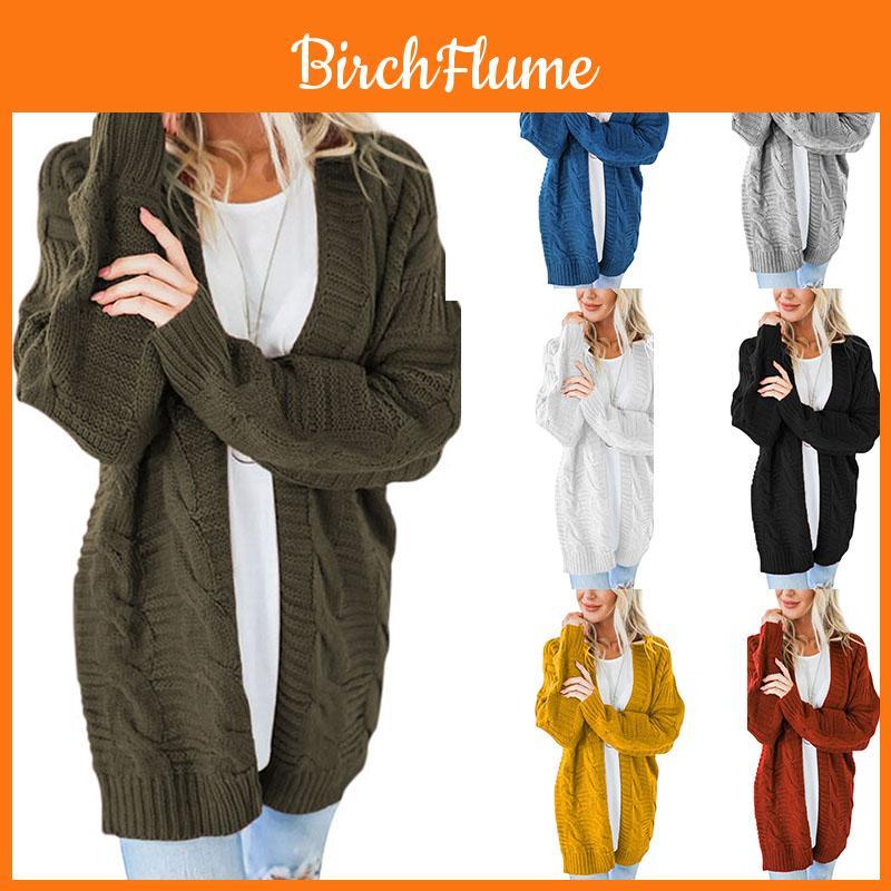Elegant Women Cardigan Sleeve With Loose Long Fashionable Casual Knitted Sweater