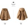 Winter Fleece Lined Puffer Jacket Women's Fashion Hooded Thick Cotton Jacket Warm Cotton Coat