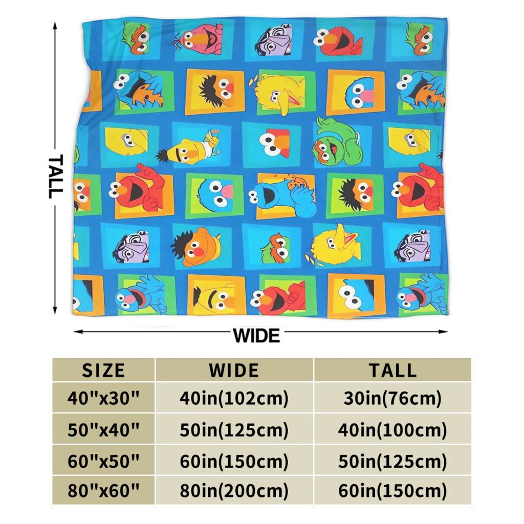 S-Sesames Streets Tango Elmo & Grover Blanket Soft Fluffy Plush Throw Blanket For Child Living Room Flannel Bedspread Bed Cover